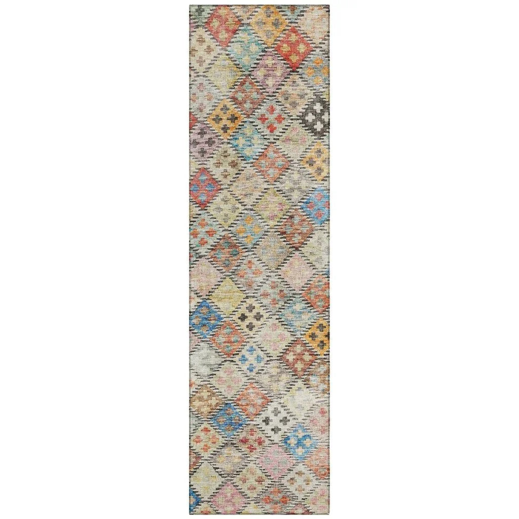 LOOMLAN Rugs Kharma Orange Washable Indoor-Outdoor Rug