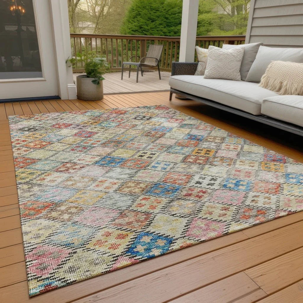 LOOMLAN Rugs Kharma Orange Washable Indoor-Outdoor Rug