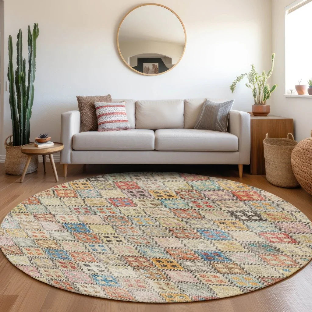 LOOMLAN Rugs Kharma Orange Washable Indoor-Outdoor Rug