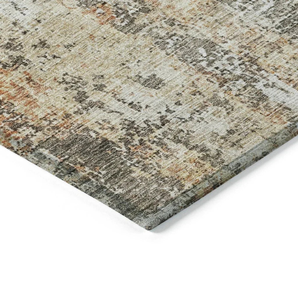 LOOMLAN Rugs Kheira Orange Washable Indoor-Outdoor Rug