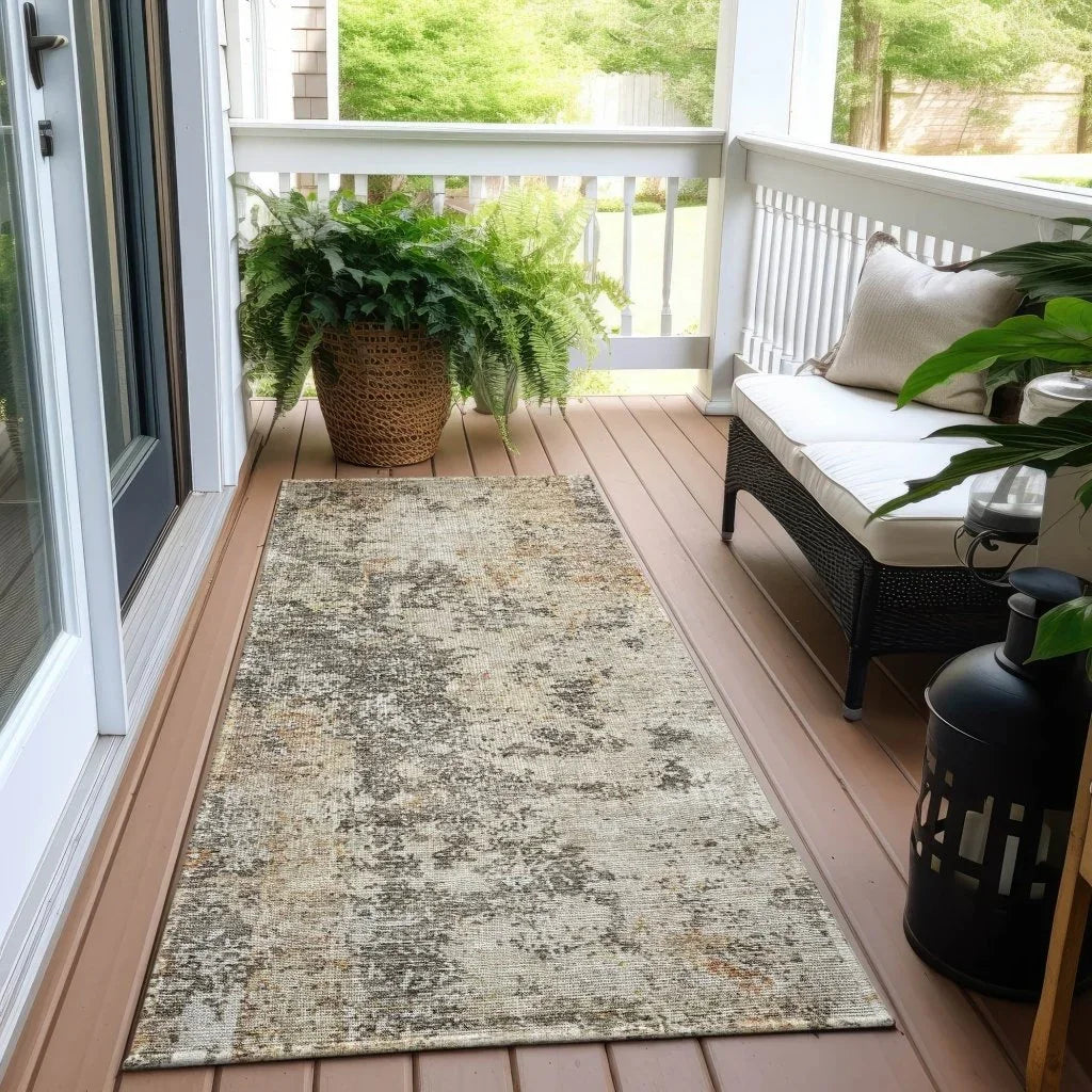 LOOMLAN Rugs Kheira Orange Washable Indoor-Outdoor Rug