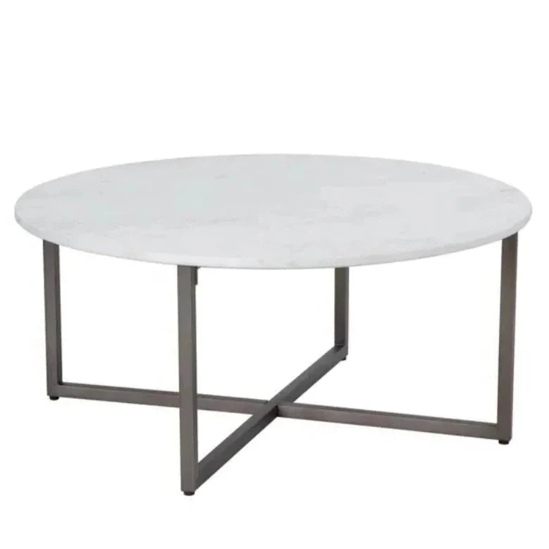 Kiara Steel Framed Marble Coffee Table - LOOMLAN - SUNPAN - Coffee Tables