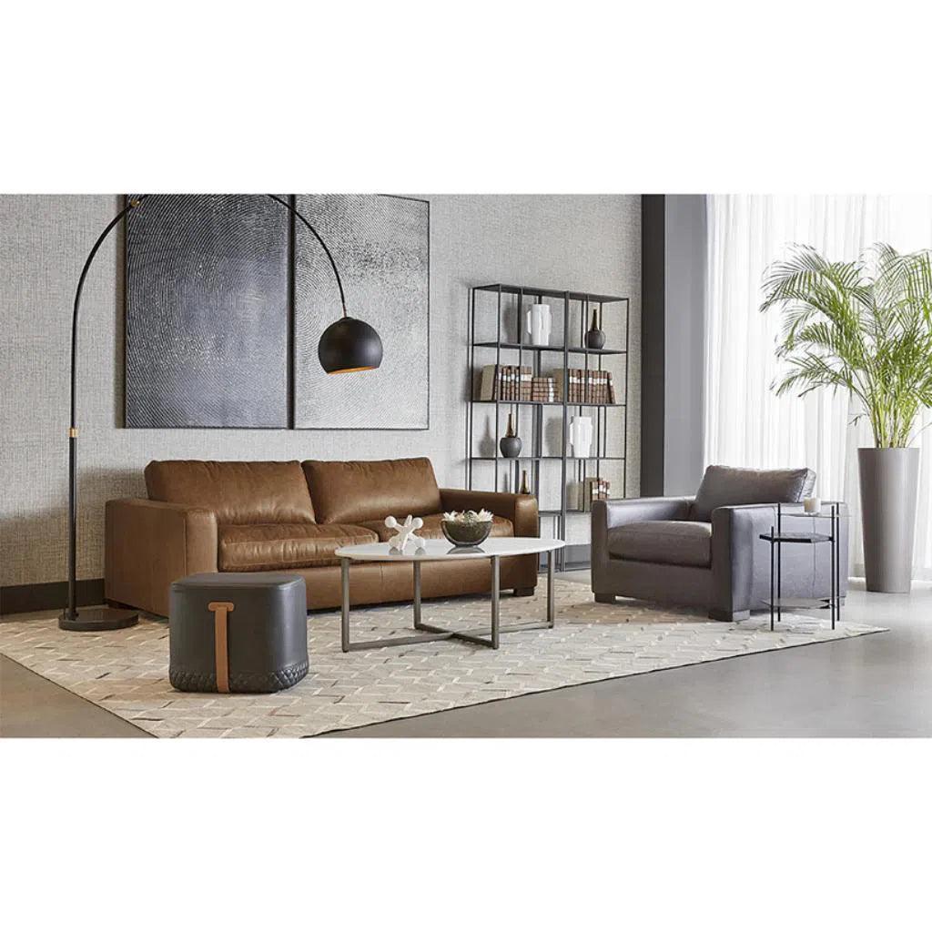 Kiara Marble Top Oval Outdoor Coffee Table-Outdoor Coffee Tables-SUNPAN-LOOMLAN