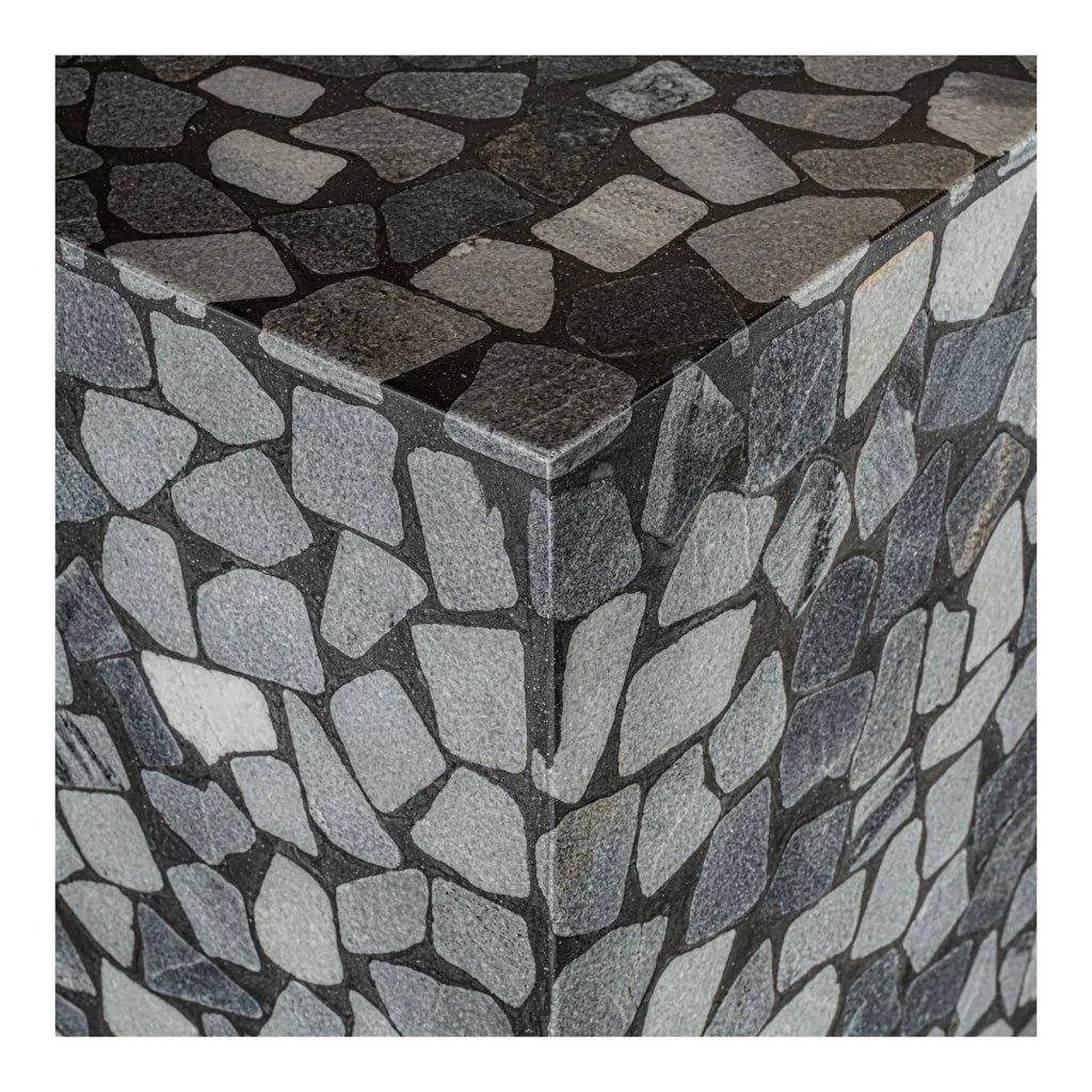 Kiri Black Marble Outdoor Side Table - LOOMLAN - Moe&#39;s Home - Outdoor Side Tables