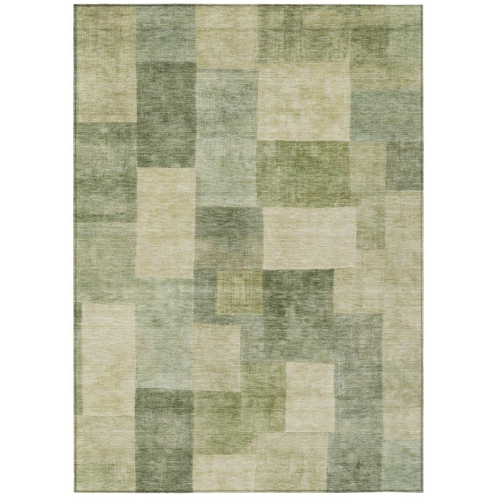 LOOMLAN Rugs Kiva Green Washable Indoor-Outdoor Rug
