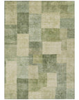 LOOMLAN Rugs Kiva Green Washable Indoor-Outdoor Rug