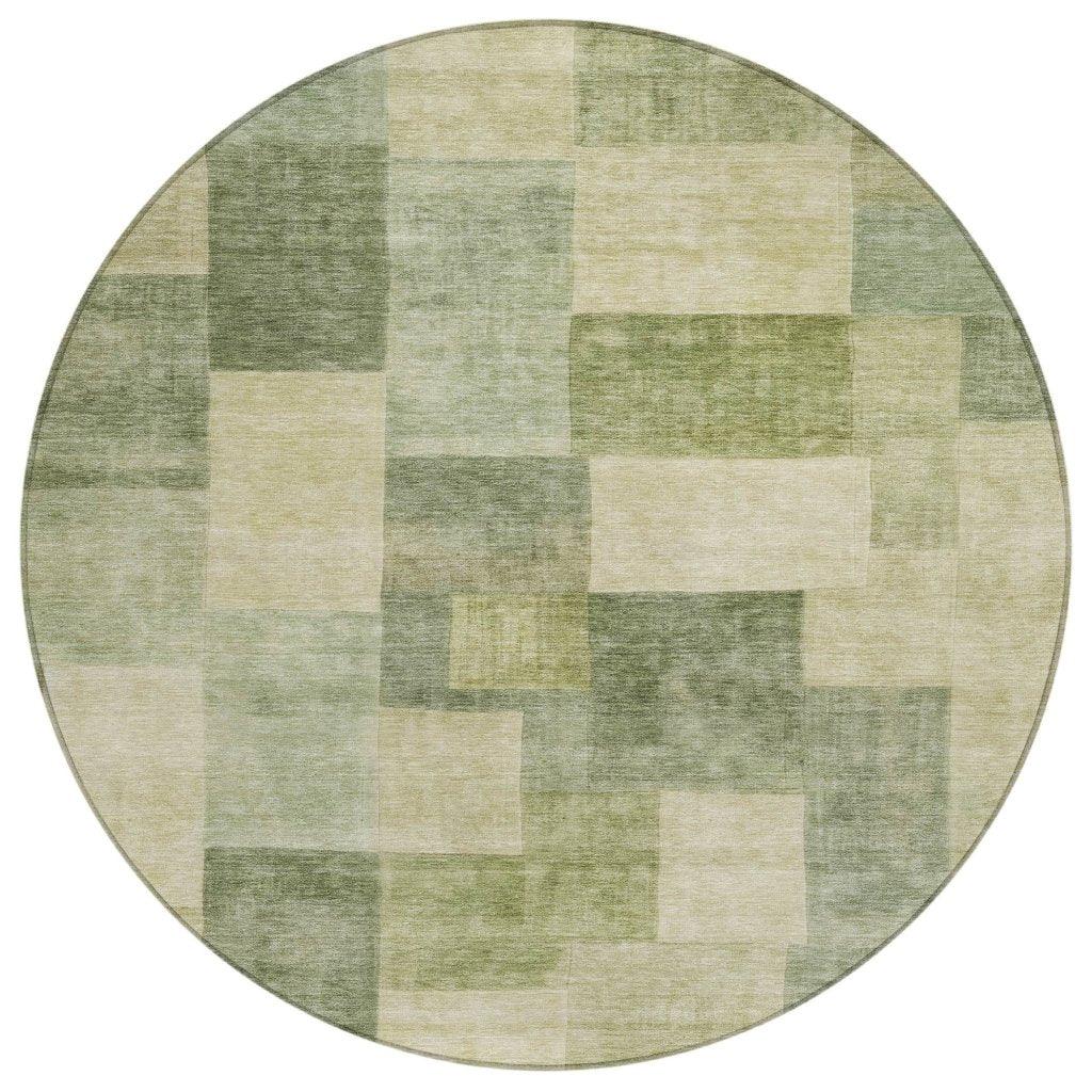 LOOMLAN Rugs Kiva Green Washable Indoor-Outdoor Rug