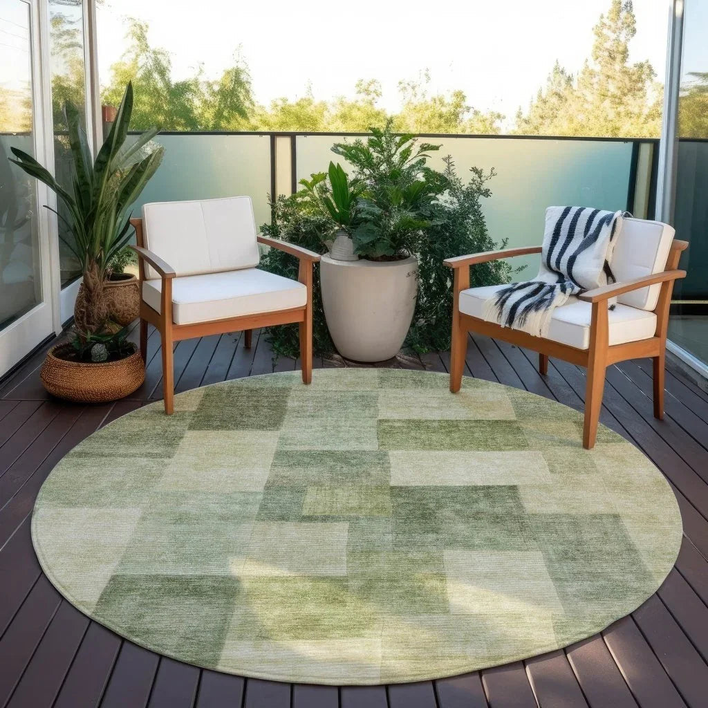 LOOMLAN Rugs Kiva Green Washable Indoor-Outdoor Rug