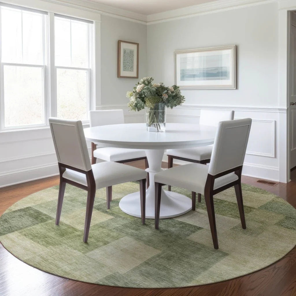 LOOMLAN Rugs Kiva Green Washable Indoor-Outdoor Rug