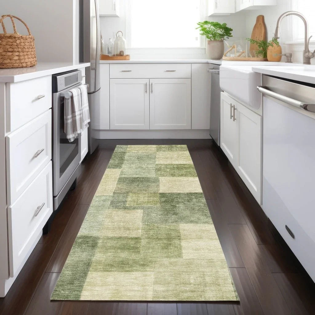 LOOMLAN Rugs Kiva Green Washable Indoor-Outdoor Rug