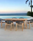 Klint 7PC Outdoor Dining Set Stacking Armchairs - LOOMLAN - HiTeak - Outdoor Dining Sets