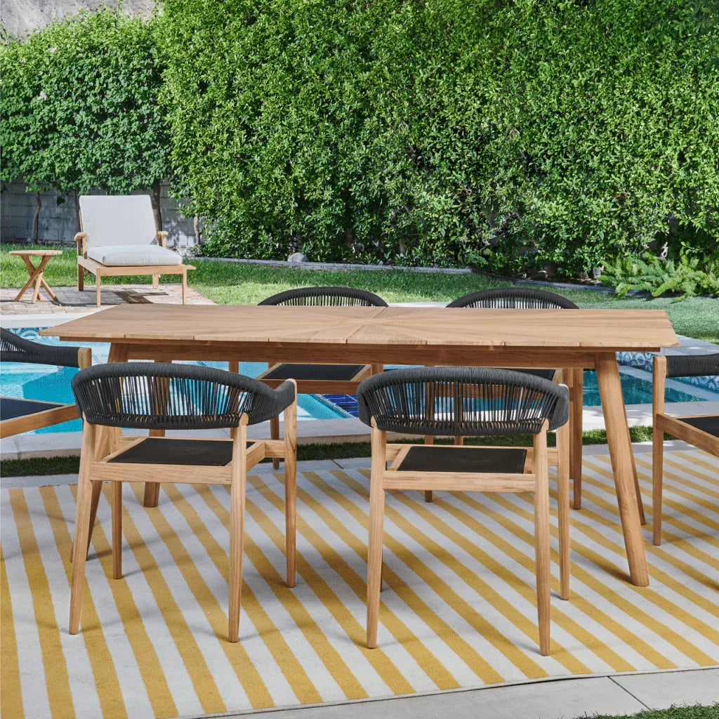 Klint Teak Patio Rectangular Dining Set 7PC - LOOMLAN - HiTeak - Outdoor Dining Sets