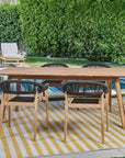 Klint Teak Patio Rectangular Dining Set 7PC - LOOMLAN - HiTeak - Outdoor Dining Sets