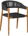 Klint Teak Stackable Rope Patio Dining Armchair 4PC - LOOMLAN - HiTeak - Outdoor Dining Chairs