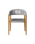 Klint Teak Stackable Rope Patio Dining Armchair 4PC - LOOMLAN - HiTeak - Outdoor Dining Chairs