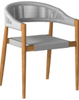Klint Teak Stackable Rope Patio Dining Armchair 4PC - LOOMLAN - HiTeak - Outdoor Dining Chairs