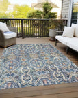 LOOMLAN Rugs Knotra Blue Washable Indoor-Outdoor Rug