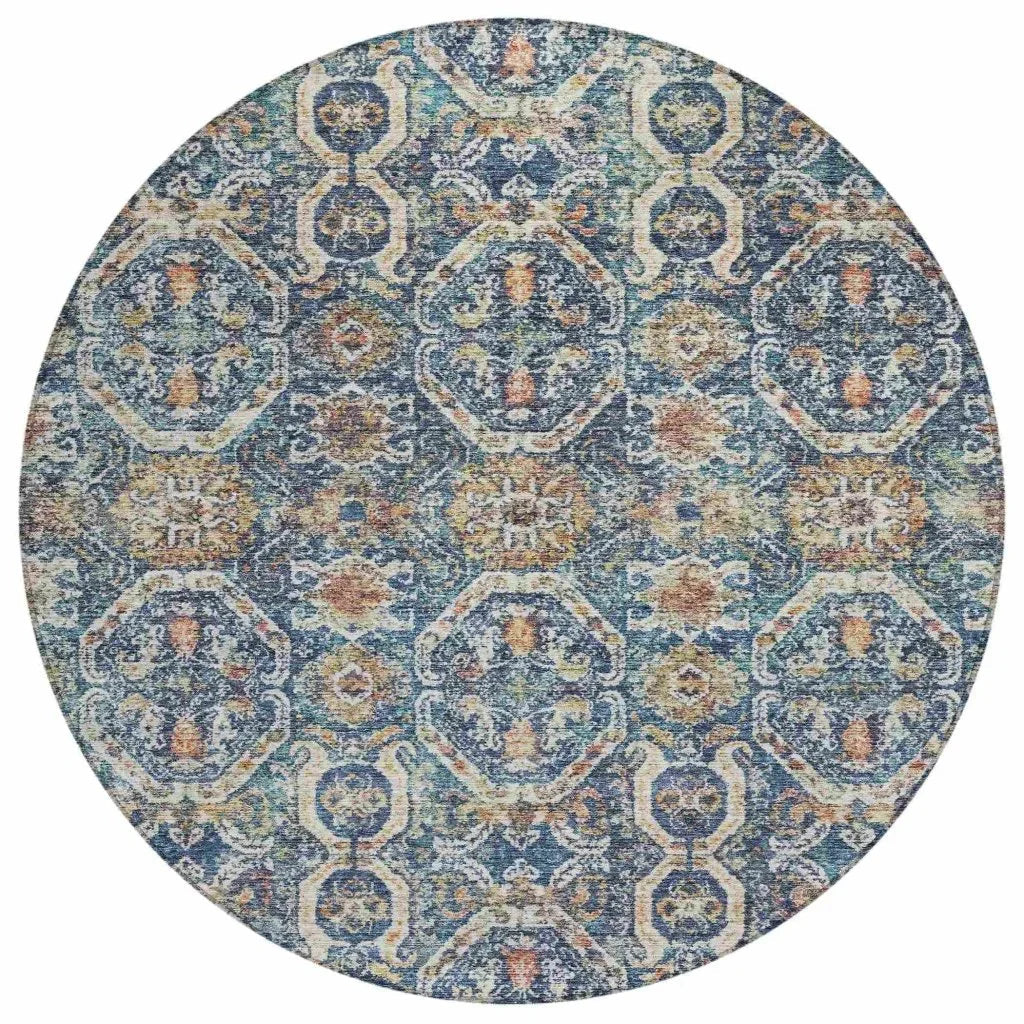 LOOMLAN Rugs Knotra Blue Washable Indoor-Outdoor Rug