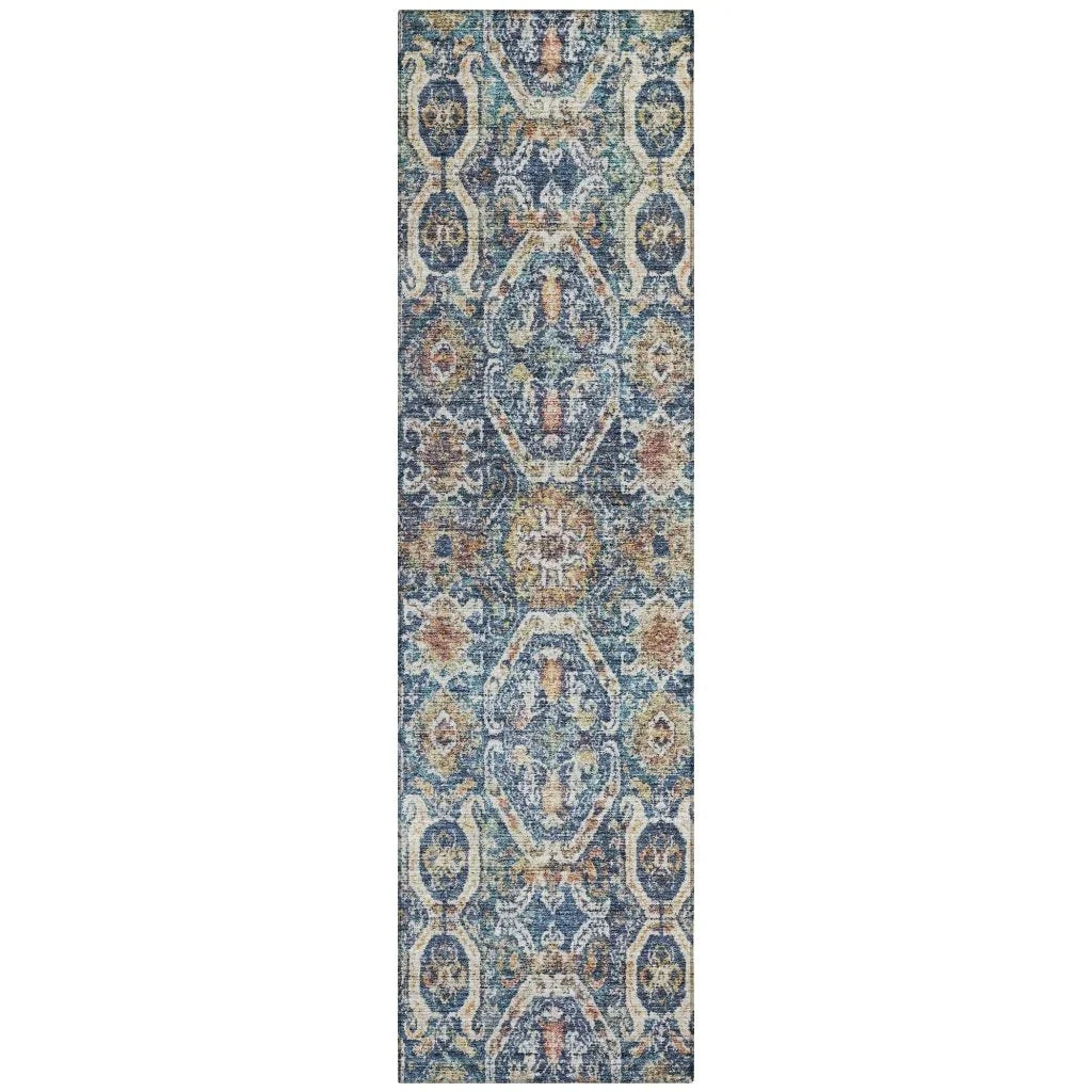 LOOMLAN Rugs Knotra Blue Washable Indoor-Outdoor Rug