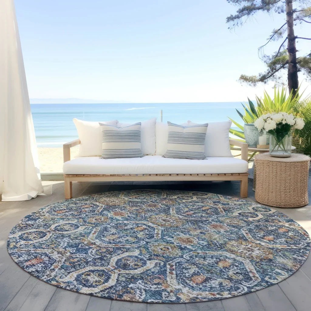 LOOMLAN Rugs Knotra Blue Washable Indoor-Outdoor Rug