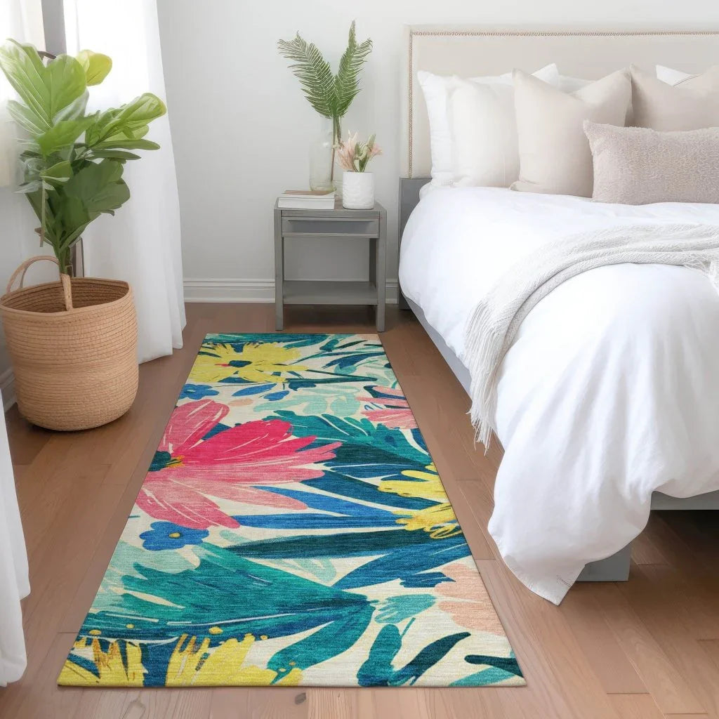 LOOMLAN Rugs Knottia Pink Washable Indoor-Outdoor Rug