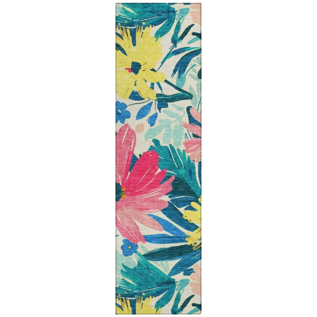 LOOMLAN Rugs Knottia Pink Washable Indoor-Outdoor Rug