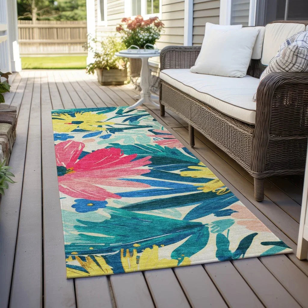 LOOMLAN Rugs Knottia Pink Washable Indoor-Outdoor Rug