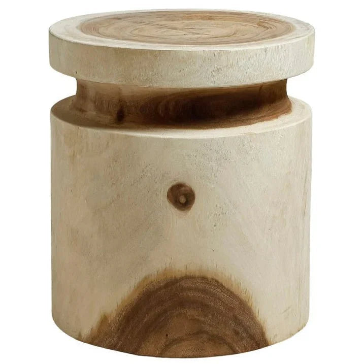 Kofi Natural Suar Wooden Outdoor Stool - LOOMLAN - Artesia - Garden Stools