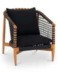 Kuna Black Teak Frame Outdoor Lounge Chair - LOOMLAN - Moe's Home - Outdoor Lounge Chairs