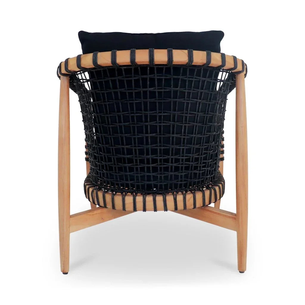 Kuna Black Teak Frame Outdoor Lounge Chair - LOOMLAN - Moe's Home - Outdoor Lounge Chairs