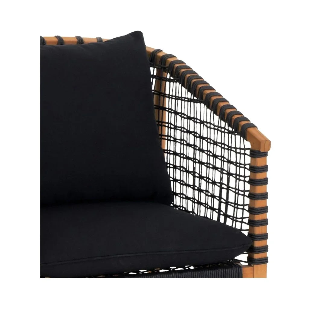 Kuna Black Teak Frame Outdoor Lounge Chair - LOOMLAN - Moe&#39;s Home - Outdoor Lounge Chairs
