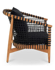 Kuna Black Teak Frame Outdoor Lounge Chair - LOOMLAN - Moe's Home - Outdoor Lounge Chairs