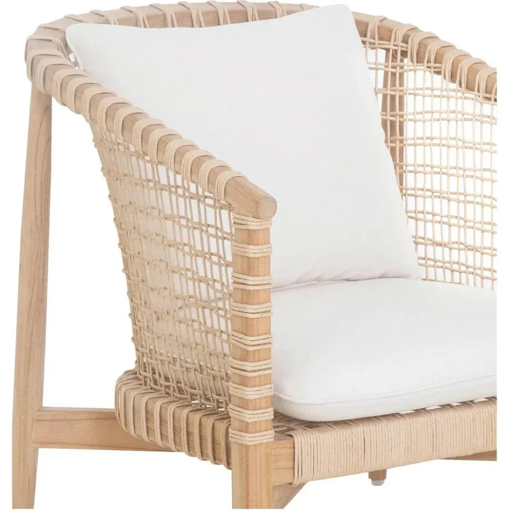 Kuna Teak Lloyd Loom Weave Outdoor Chair - LOOMLAN - Moe's Home - Outdoor Lounge Chairs