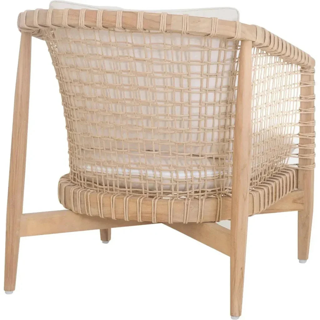 Kuna Teak Lloyd Loom Weave Outdoor Chair - LOOMLAN - Moe's Home - Outdoor Lounge Chairs