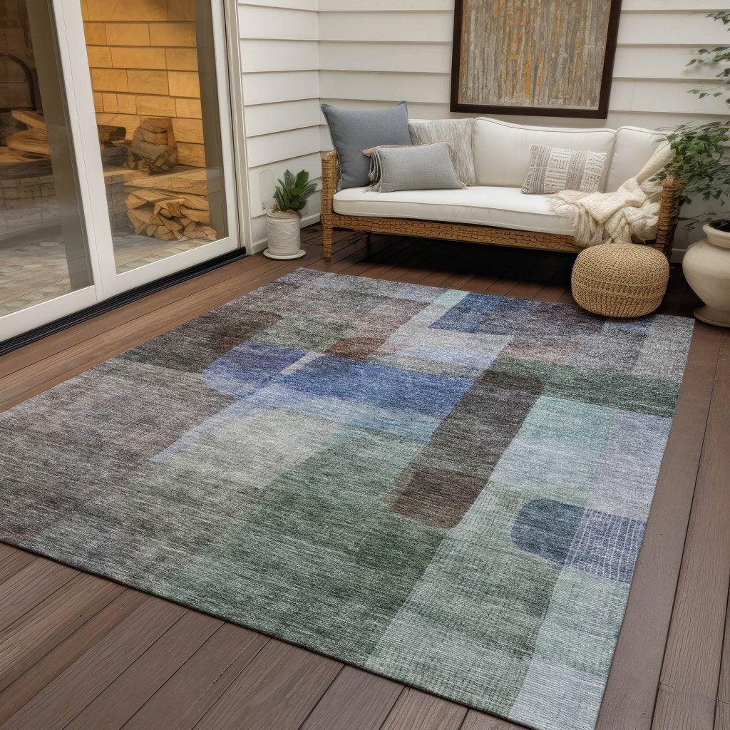 LOOMLAN Rugs Kyra Brown Washable Indoor-Outdoor Rug