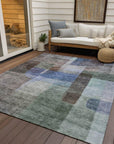 LOOMLAN Rugs Kyra Brown Washable Indoor-Outdoor Rug