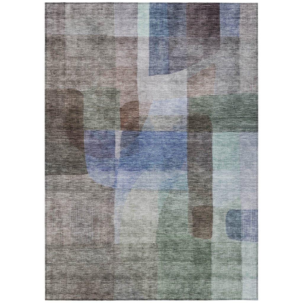 LOOMLAN Rugs Kyra Brown Washable Indoor-Outdoor Rug