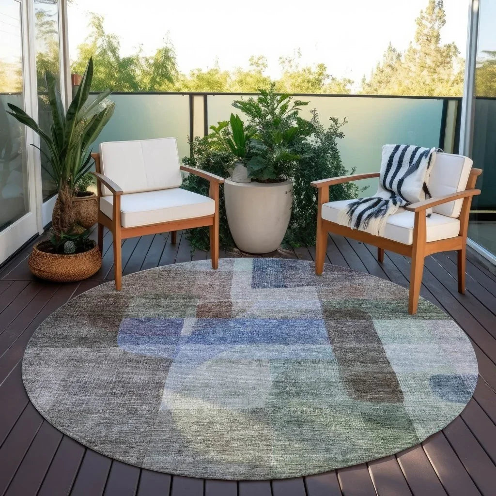 LOOMLAN Rugs Kyra Brown Washable Indoor-Outdoor Rug