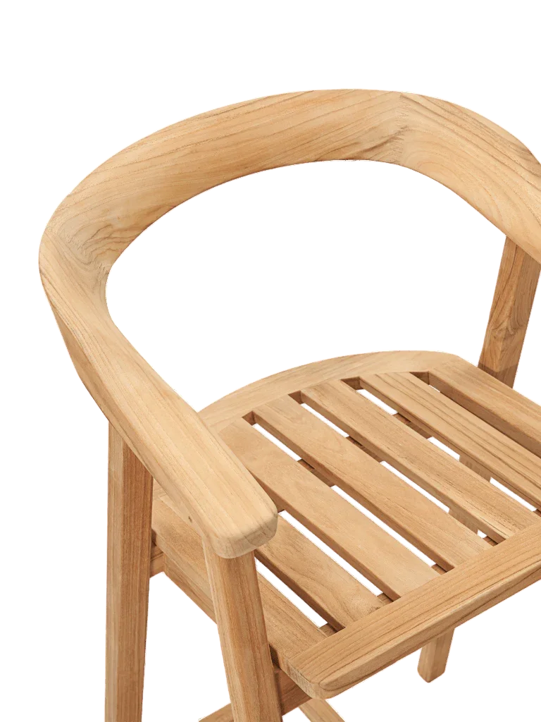 La Costa Patio Barrel Back Counter Height Armchair - LOOMLAN - HiTeak - Outdoor Accent Chairs