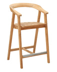La Costa Patio Barrel Back Counter Height Armchair - LOOMLAN - HiTeak - Outdoor Accent Chairs