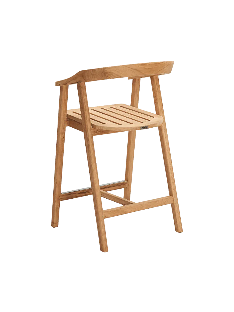 La Costa Patio Barrel Back Counter Height Armchair - LOOMLAN - HiTeak - Outdoor Accent Chairs