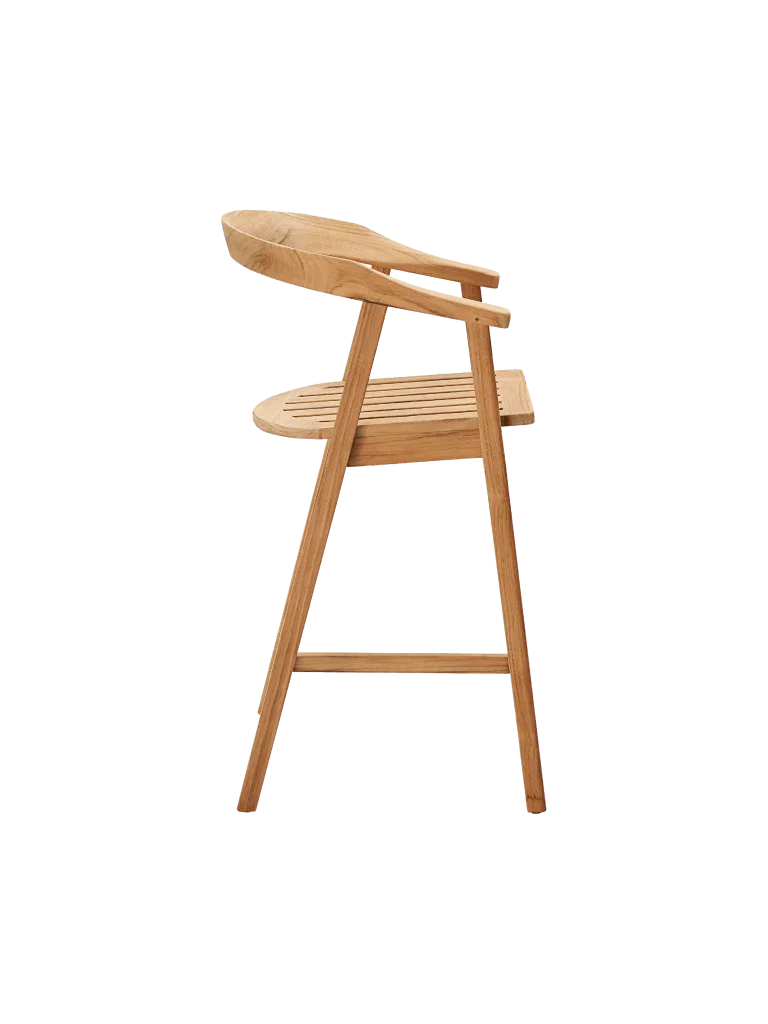 La Costa Patio Barrel Back Counter Height Armchair - LOOMLAN - HiTeak - Outdoor Accent Chairs