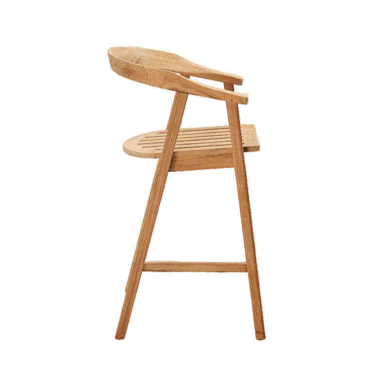La Costa Patio Barrel Back Counter Height Armchair - LOOMLAN - HiTeak - Outdoor Accent Chairs
