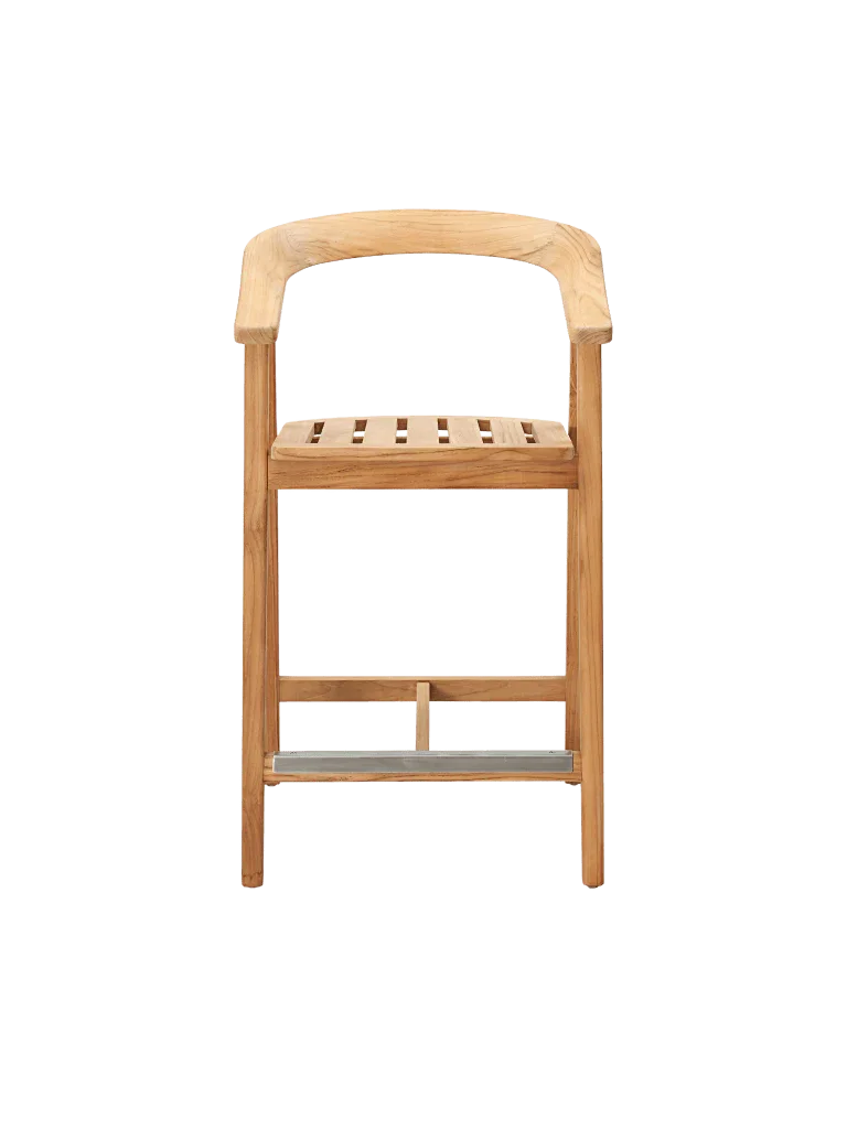 La Costa Patio Barrel Back Counter Height Armchair - LOOMLAN - HiTeak - Outdoor Accent Chairs