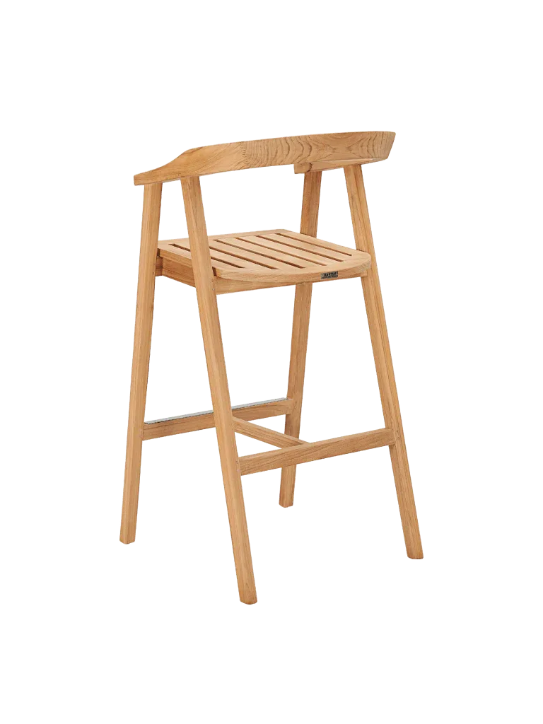 La Costa Teak Patio Barrel Back Bar Armchair - LOOMLAN - HiTeak - Outdoor Accent Chairs