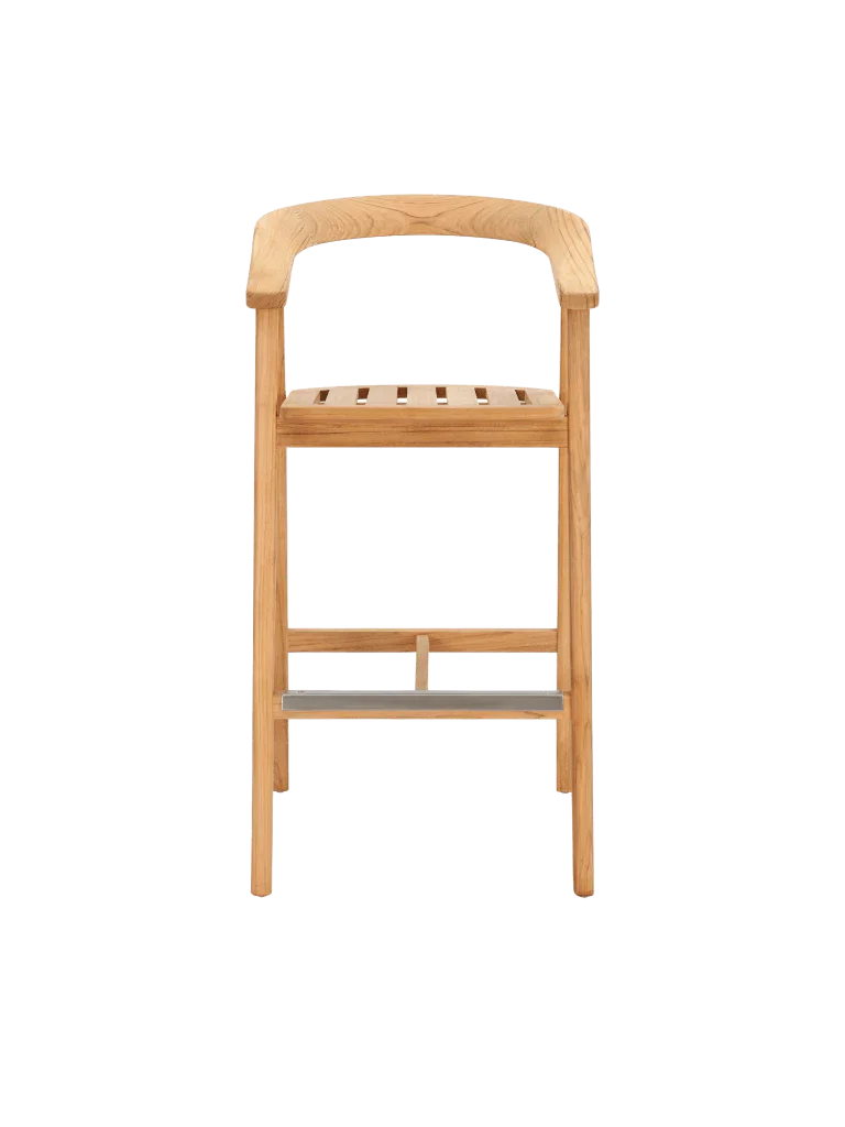 La Costa Teak Patio Barrel Back Bar Armchair - LOOMLAN - HiTeak - Outdoor Accent Chairs