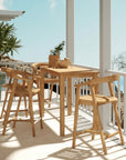 La Costa Teak Patio Counter Height Dining Set 5PC - LOOMLAN - HiTeak - Outdoor Dining Sets