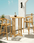 La Costa Teak Patio Round Bar Dining Set 3PC - LOOMLAN - HiTeak - Outdoor Dining Sets