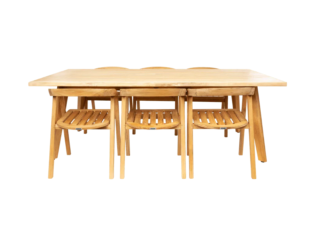 La Costa Teak Patio Wide - Plank Dining Table - LOOMLAN - HiTeak - Outdoor Dining Tables