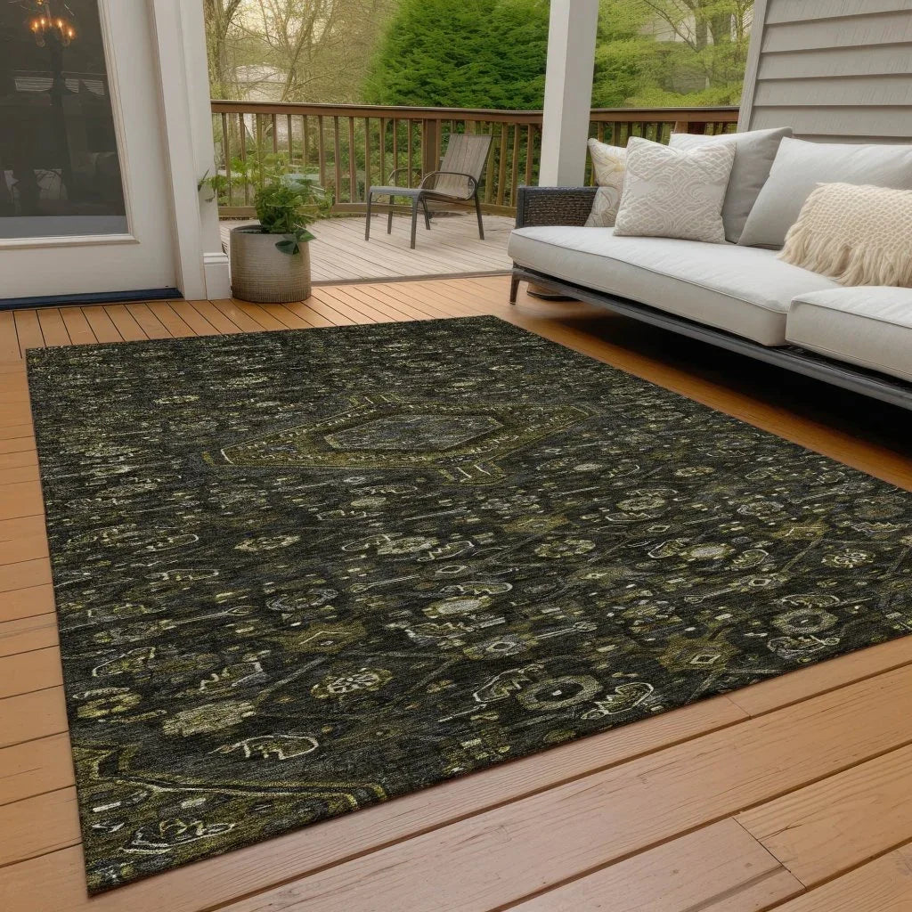 LOOMLAN Rugs Lamoria Gray Washable Indoor-Outdoor Rug